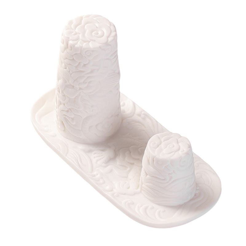 Suport pentru capac de ceainic din porțelan alb, cu motiv noros, suport ceramic pentru capac și raft de uscare pentru ceremonia ceaiului acasă