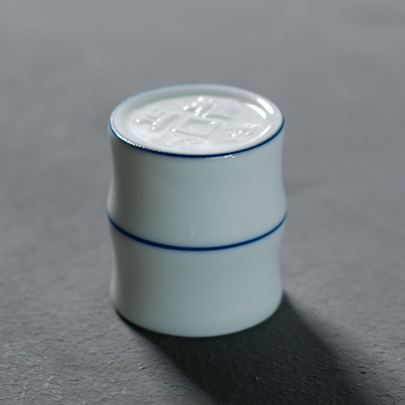 Suport pentru capac de ceainic cu ceramică mată și suport din porțelan alb – accesorii pentru ceremonia Gongfu a ceaiului
