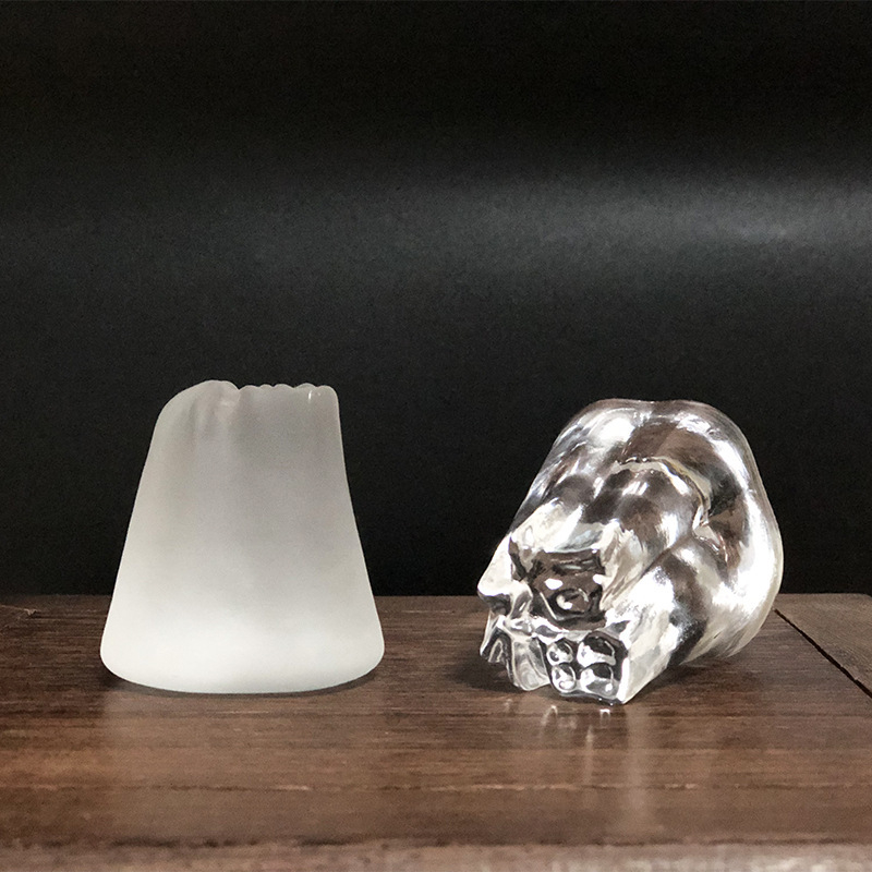 Suport de capac din sticlă cristal pentru gaiwan și ceainic, tea pet cu caracter Fu, accesorii ceremonie ceai, decor Zen, tel de ceai