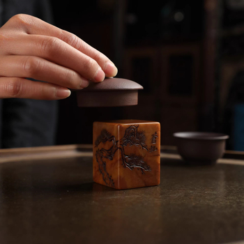 Suport pentru capac din piatră Shoushan pentru ceainic din lut purpuriu, suport manual sculptat pentru gaiwan, piatră naturală, accesoriu ceremonie Kung Fu