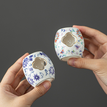 Set ceramic de ceai albastru-alb cu lut Yixing, suport pentru capacul ceainicului, accesorii pentru ceremonia ceaiului, decor pentru casă