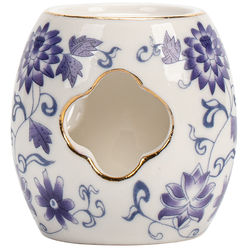 Set ceramic de ceai albastru-alb cu lut Yixing, suport pentru capacul ceainicului, accesorii pentru ceremonia ceaiului, decor pentru casă
