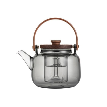 Ceainic cu mâner și funcție integrată de aburire și infuzare, separator ceai-apă, set de ceai pentru birou și ospitalitate, sticlă borosilicat de înaltă rezistență