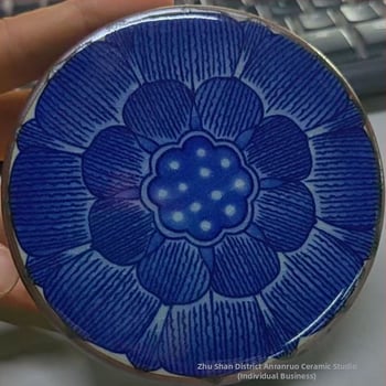 Jingdezhen porcelánový podtácek na čaj v tvare lotosu a základňa na čajník s prasknutou glazúrou, vhodné pre Gongfu čajovú súpravu, domáce použitie
