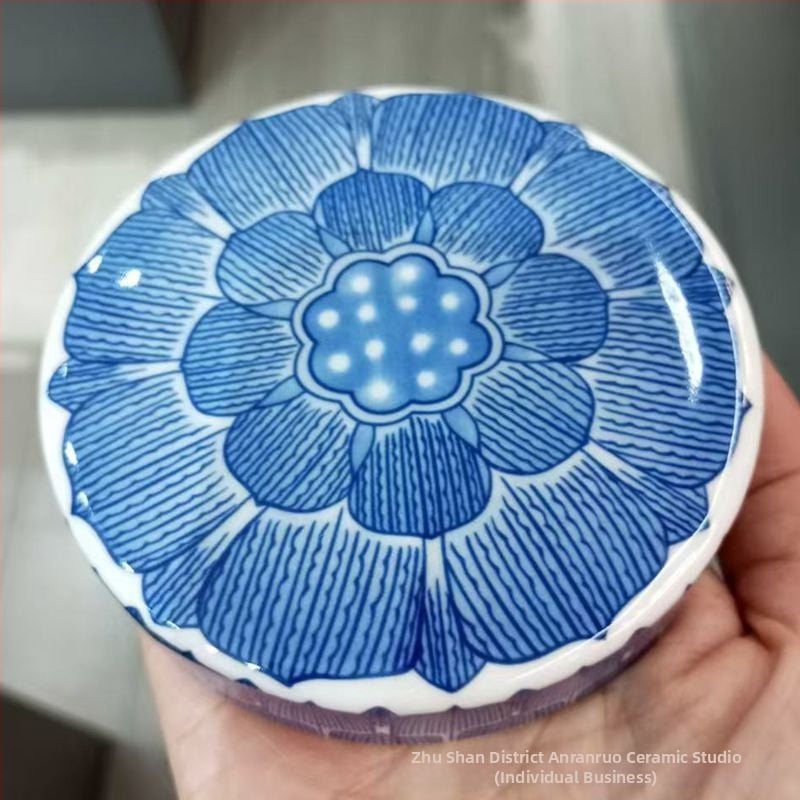 Jingdezhen porcelánový podtácek na čaj v tvare lotosu a základňa na čajník s prasknutou glazúrou, vhodné pre Gongfu čajovú súpravu, domáce použitie