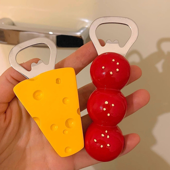 Deschizător magnetic pentru sticle, magnet pentru frigider, design dovleac și brânză