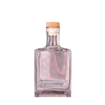 Kvadratna prozirna staklena boca od 500 ml s debelim dnom, za vino i napitke