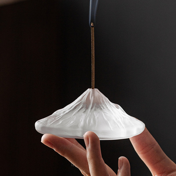 Zen-inspired suport din sticlă pentru capacul ceainicului, accesorii pentru setul japonez de ceai, ornament din sticlă cristal și bază pentru bețișe de tămâie
