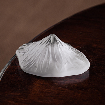 Zen-inspired suport din sticlă pentru capacul ceainicului, accesorii pentru setul japonez de ceai, ornament din sticlă cristal și bază pentru bețișe de tămâie