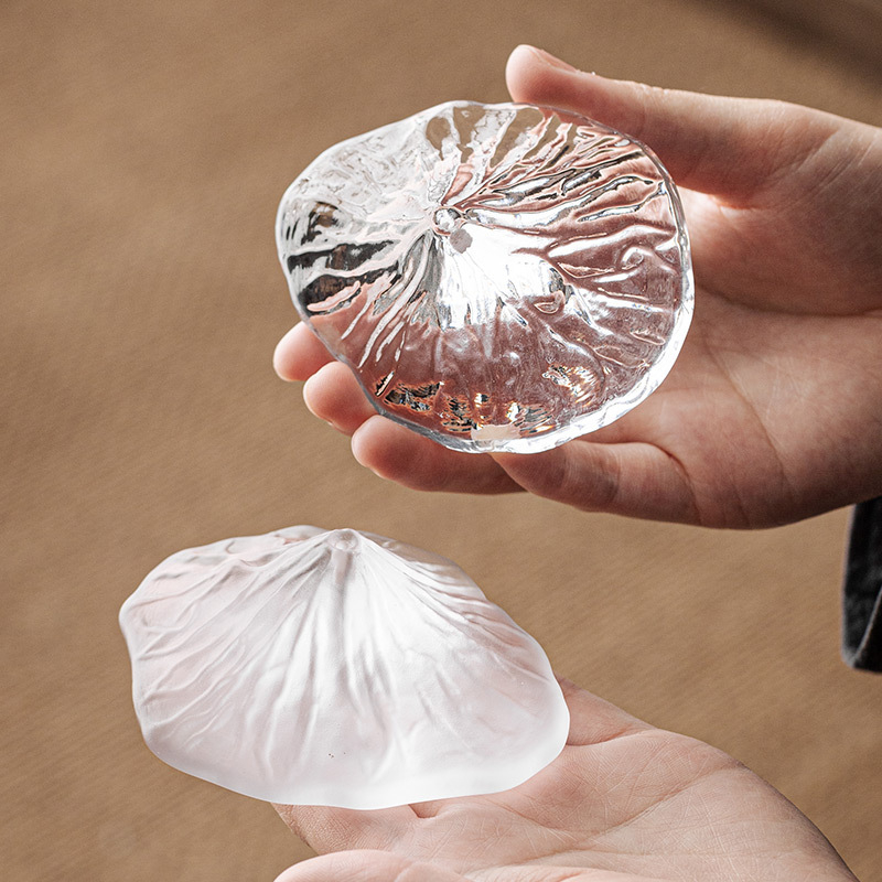 Zen-inspired suport din sticlă pentru capacul ceainicului, accesorii pentru setul japonez de ceai, ornament din sticlă cristal și bază pentru bețișe de tămâie