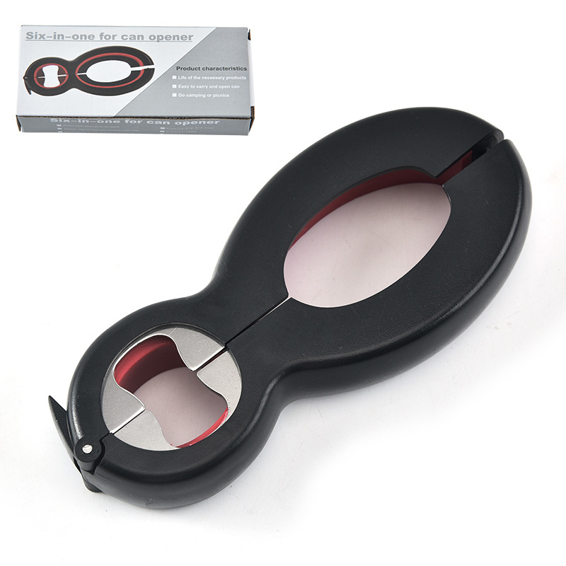 Deschizător universal 6 în 1 pentru sticle și conserve, oțel inox, gadget de bucătărie