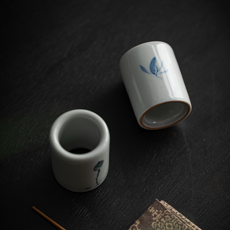 Suport pentru capac din ceramică, pictat manual, pentru ceainic din lut purpuriu, stil vintage, accesoriu pentru ceremonia ceaiului