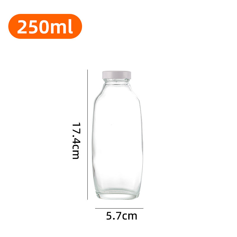 Staklena boca za napitke s mogućnošću ispisa logotipa, jednostavna i debelo staklo, prozirna, 250/350/500 ml