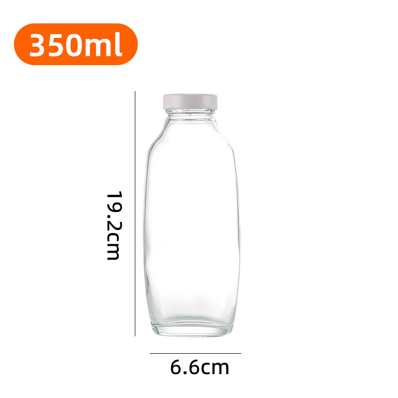 Staklena boca za napitke s mogućnošću ispisa logotipa, jednostavna i debelo staklo, prozirna, 250/350/500 ml