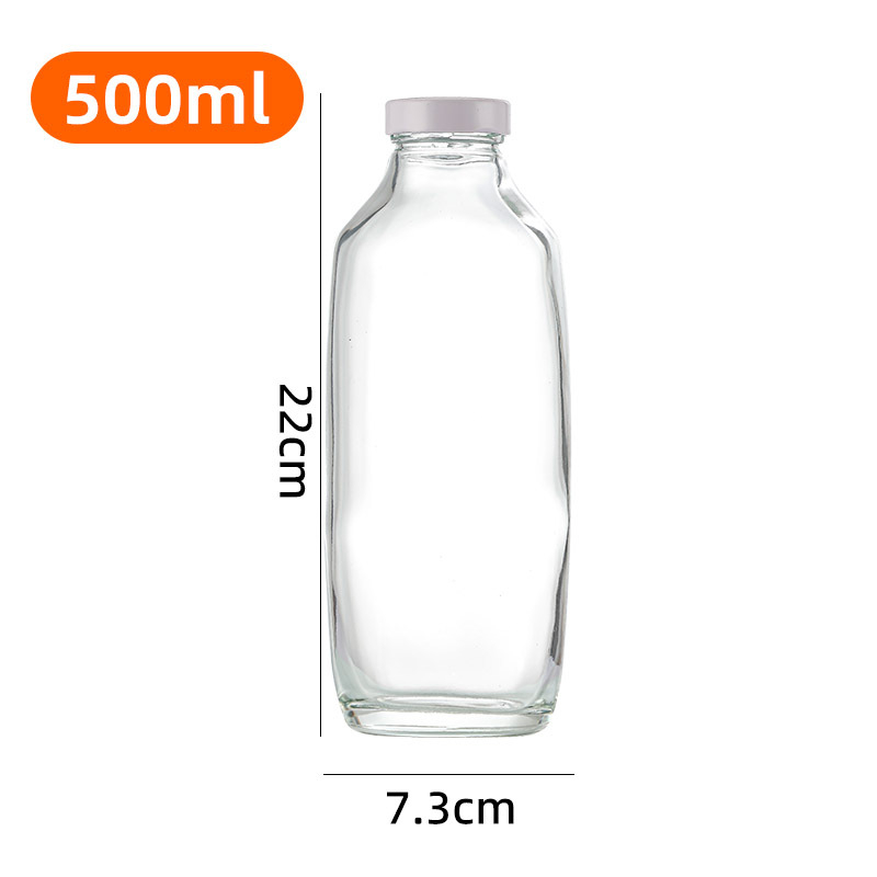 Staklena boca za napitke s mogućnošću ispisa logotipa, jednostavna i debelo staklo, prozirna, 250/350/500 ml