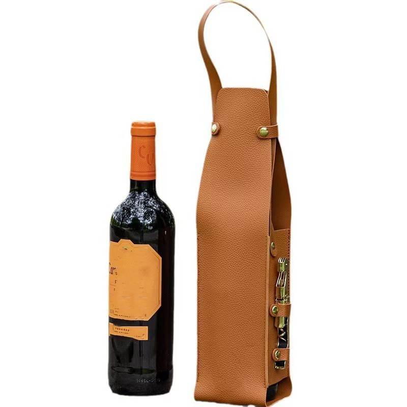 Geantă din piele pentru o sticlă de vin, cu logo personalizat - cadou corporativ premium
