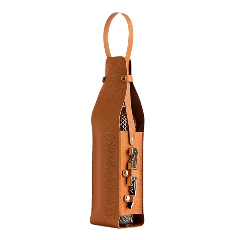 Geantă din piele pentru o sticlă de vin, cu logo personalizat - cadou corporativ premium