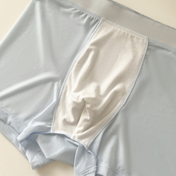 Ice Silk bezšivne muške gaćice za ljeto, prozračna mreža, antibakterijske, tanke boxerice