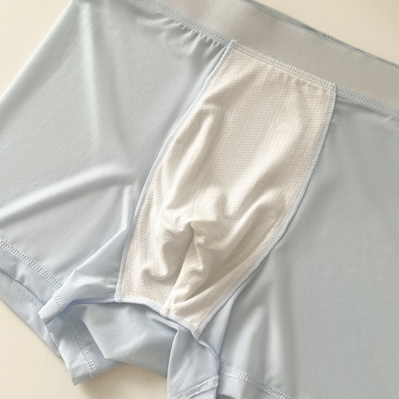 Ice Silk bezšivne muške gaćice za ljeto, prozračna mreža, antibakterijske, tanke boxerice