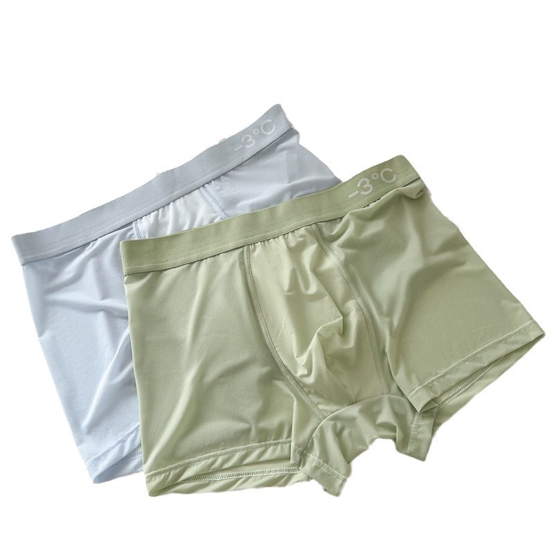 Ice Silk bezšivne muške gaćice za ljeto, prozračna mreža, antibakterijske, tanke boxerice
