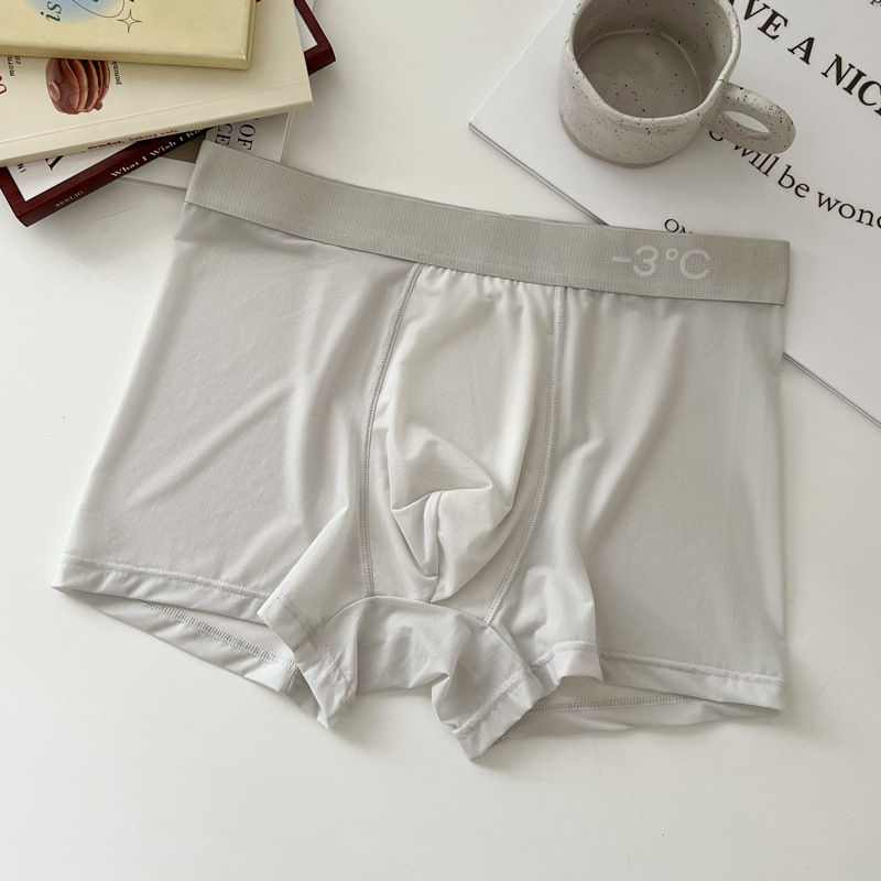 Ice Silk bezšivne muške gaćice za ljeto, prozračna mreža, antibakterijske, tanke boxerice