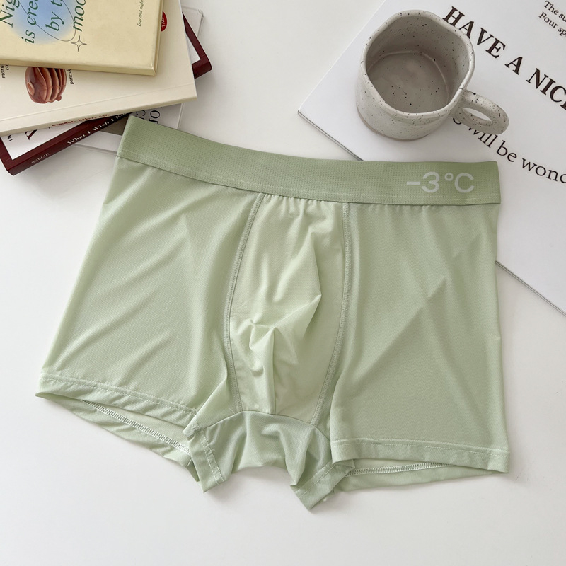 Ice Silk bezšivne muške gaćice za ljeto, prozračna mreža, antibakterijske, tanke boxerice
