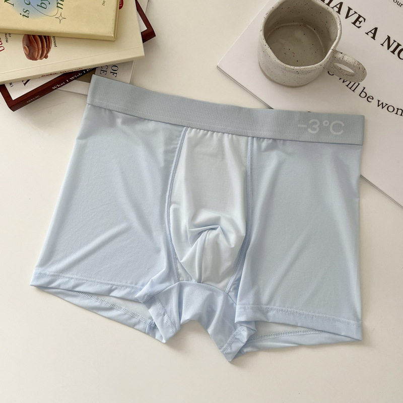 Ice Silk bezšivne muške gaćice za ljeto, prozračna mreža, antibakterijske, tanke boxerice