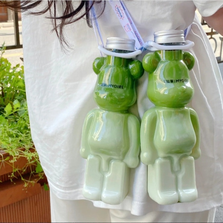 Kreativna prijenosna PET boca za napitke s mliječnim čajem, 350–500 ml, aluminijski poklopac