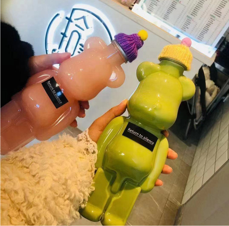Kreativna prijenosna PET boca za napitke s mliječnim čajem, 350–500 ml, aluminijski poklopac