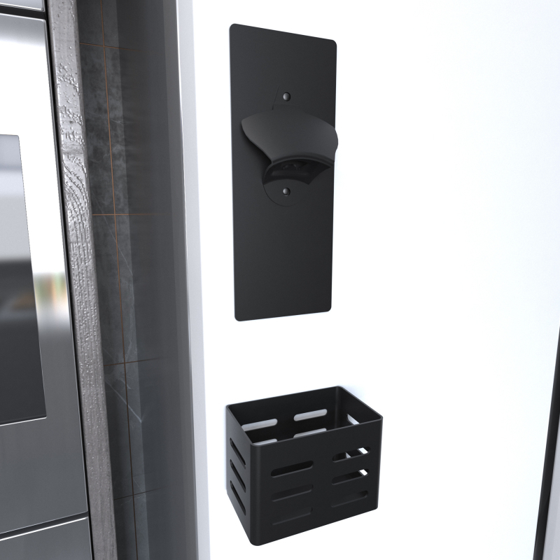 Deschizător de sticle magnetic, organizator de frigider montat pe perete - Multifuncțional