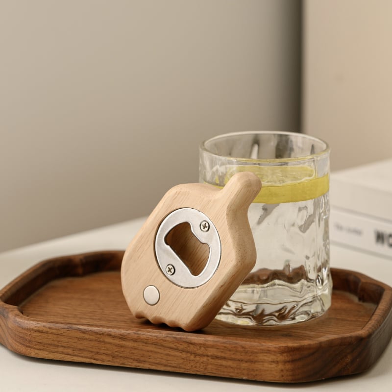 Deschizător de sticle din lemn cu magnet pentru frigider, design creativ personalizat, ornament decorativ cu temă de îngheț