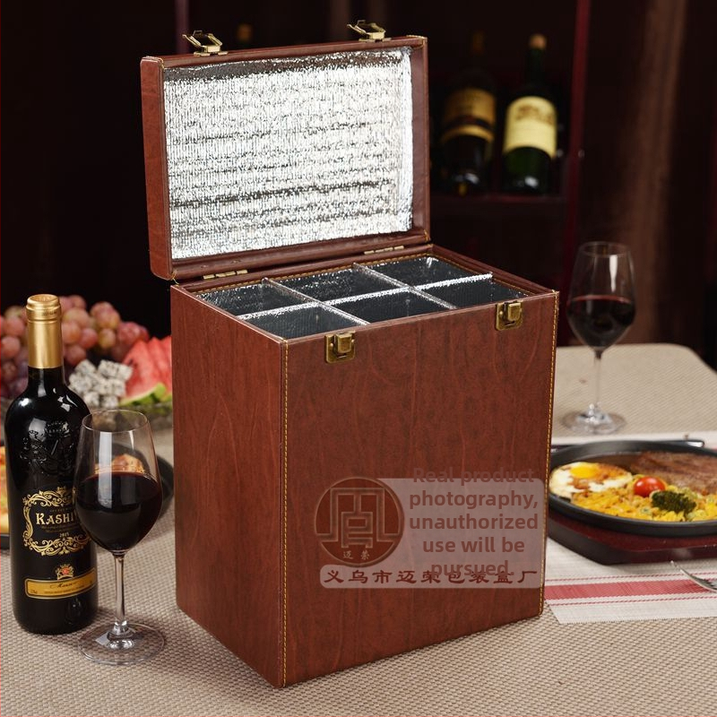 Cutii de vin din piele PU pentru 1, 2, 4 sau 6 sticle – ambalaje cadou elegante pentru vin roșu