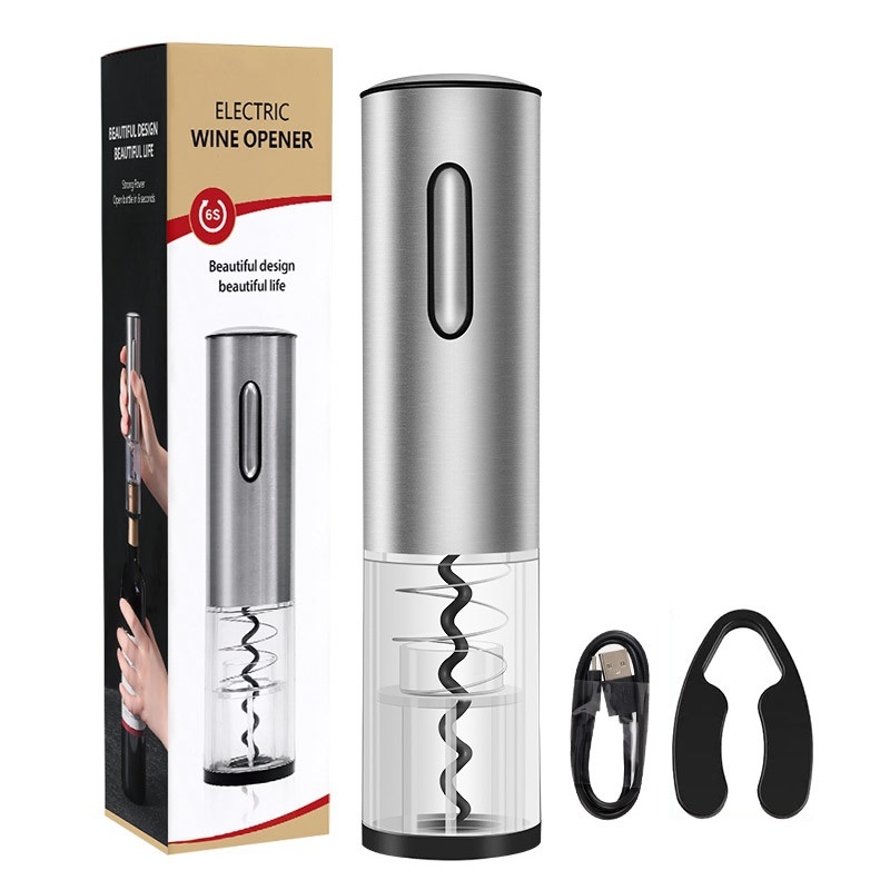 Deschizător electric pentru sticla de vin roșu, pentru uz casnic, complet automat, din oțel inox, reîncărcabil, multifuncțional