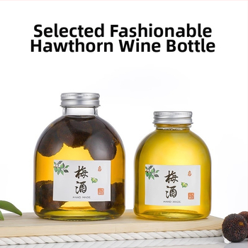 Sklenená fľaša na ovocné víno so širokým hrdlom, na domácu fermentáciu, priehľadná, 500 ml