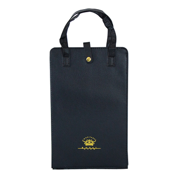 Geantă pentru vin, pachet cu două, cu mâner, design minimalist, carouri negru-roșii