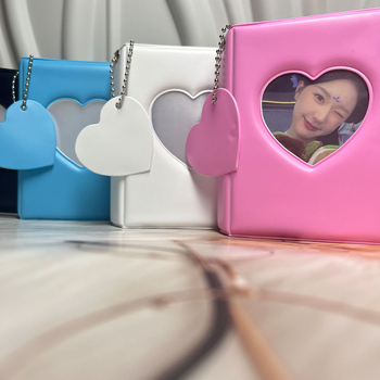Album mic pentru carduri în formă de inimă din seria Macaron, stil feminin, pentru fotografii Polaroid, depozitare și protecție a cardurilor