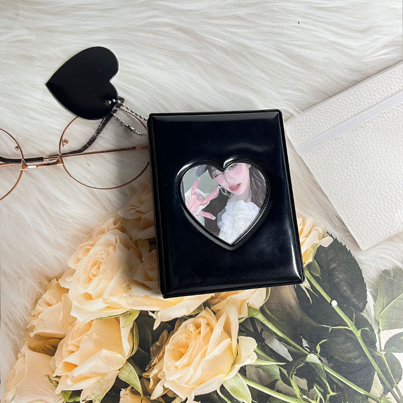 Album mic pentru carduri în formă de inimă din seria Macaron, stil feminin, pentru fotografii Polaroid, depozitare și protecție a cardurilor
