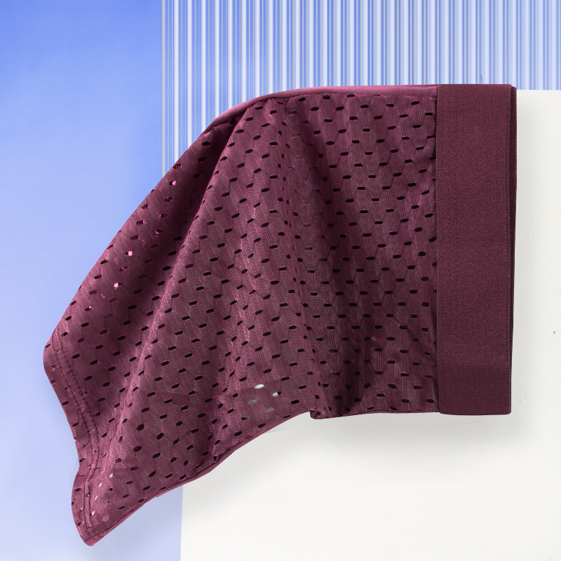 Férfi ice-silk hálószövésű boxeralsó, légáteresztő, plusz méret, nyár, vékony hálószövet