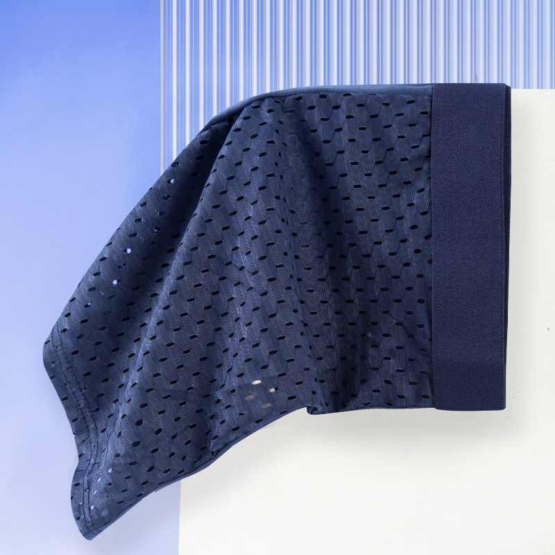 Férfi ice-silk hálószövésű boxeralsó, légáteresztő, plusz méret, nyár, vékony hálószövet