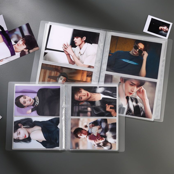 Album foto Polaroid de 6 inch, transparent, cu 200 locuri pentru fotografii – minimalist, cu pagini detașabile