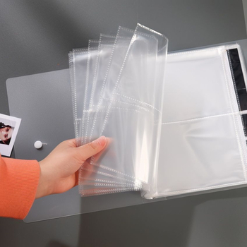 Album foto Polaroid de 6 inch, transparent, cu 200 locuri pentru fotografii – minimalist, cu pagini detașabile