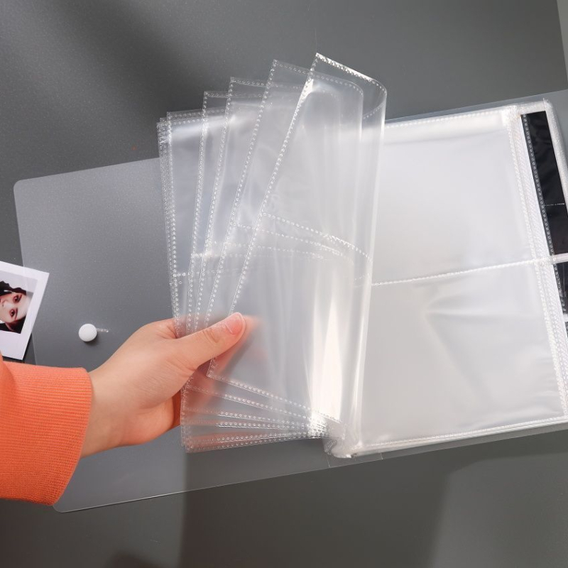 Album foto Polaroid de 6 inch, transparent, cu 200 locuri pentru fotografii – minimalist, cu pagini detașabile