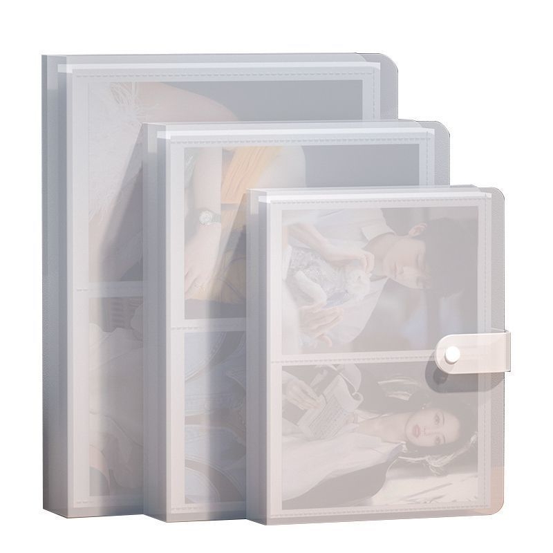 Album foto Polaroid de 6 inch, transparent, cu 200 locuri pentru fotografii – minimalist, cu pagini detașabile