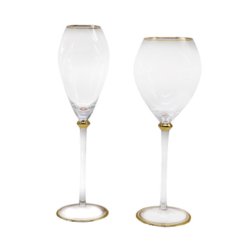 Pahar de vin roșu din cristal, stil european, pentru decor de casă, margine aurită