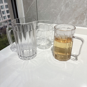 Pahar din plastic pentru bere, rezistent la căderi, cu mâner, potrivit pentru grătar, utilizare casnică și comercială