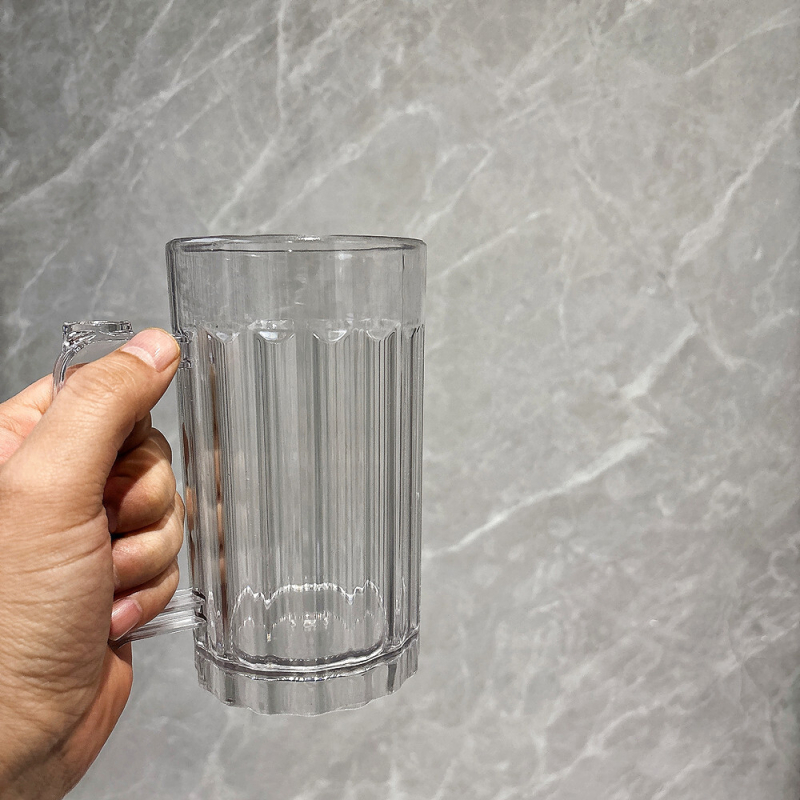 Pahar din plastic pentru bere, rezistent la căderi, cu mâner, potrivit pentru grătar, utilizare casnică și comercială