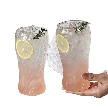 Pahar de sticlă cu textură de scoarță ciocănită, fără mâner, 501–600 ml, pentru apă, lapte, suc sau bere