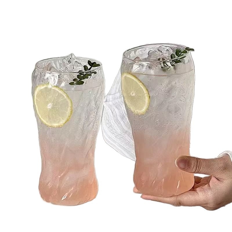 Pahar de sticlă cu textură de scoarță ciocănită, fără mâner, 501–600 ml, pentru apă, lapte, suc sau bere