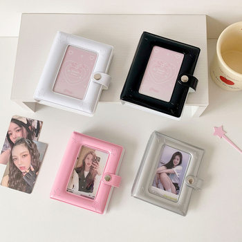 HISOCUTE Album foto mini minimalist cu un singur compartiment pe pagină, spațiu de stocare pentru Polaroid de 3 inch, album pentru carduri ale fanilor și suport pentru carduri