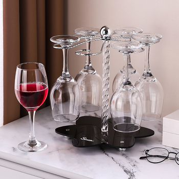 Raft pentru pahare de vin roșu, uz casnic, depozitare pentru 6 pahare, suport din fier forjat, design minimalist